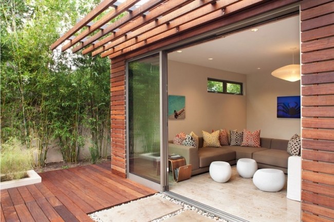 hörn soffa pall designer hus med hållbar arkitektur
