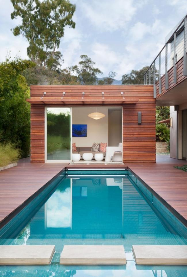 pool rektangulär husdesign med hållbar arkitektur