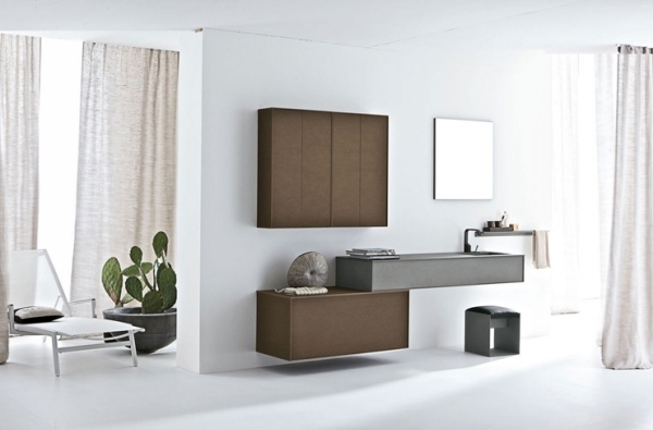Italiensk design badrumsidéer möbler trälook Paperstone Altamarea
