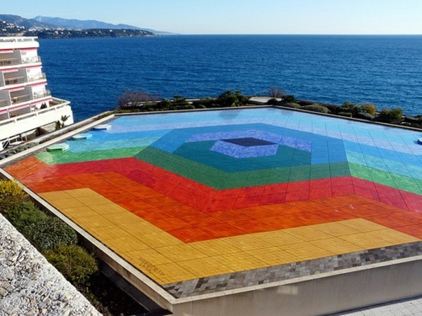 färgrik pool design idé havet miljövänlig värmare