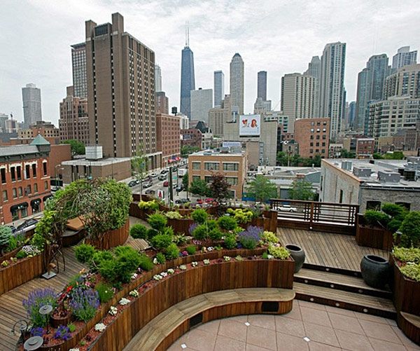storstad oas av lugn på taket design idéer modern stadsbild