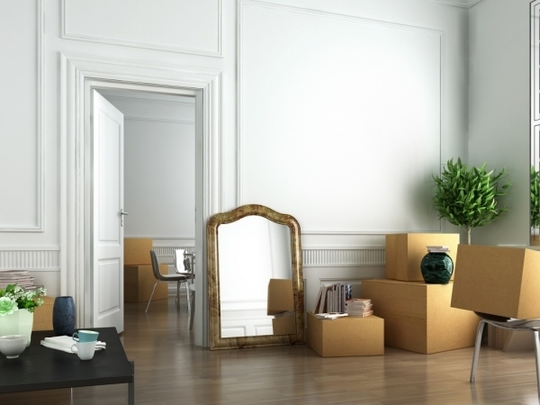 Flyttande checklista lägenhetsförpackningslådor hushåll