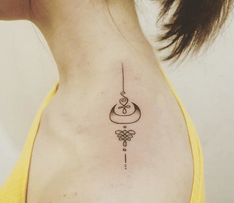 Unalome symbol Buddhism små tatueringar med mening