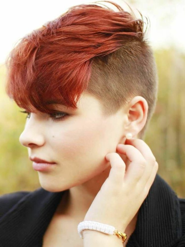 underskuren frisyr kvinnor kort hår rött frisyrer frisyr idéer