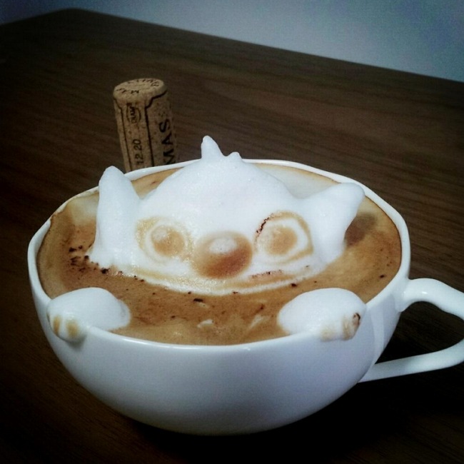 3d latte art kazuki yamamoto disney karaktärssöm