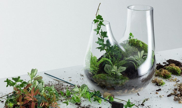urban jordbruk futuristisk trädgård stad innovativt designprojekt koncept hyrdrokultur växter glasbehållare