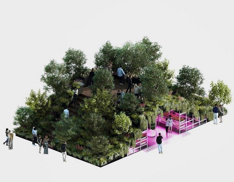 urban jordbruk futuristisk trädgård stad innovativt designprojekt koncept odlingsväxter mat urbana jordbruk