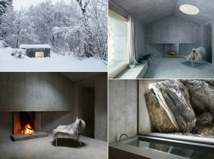 semester-i-alperna-schweiz-minimalistisk-betong-badkar-fönster-öppen spis