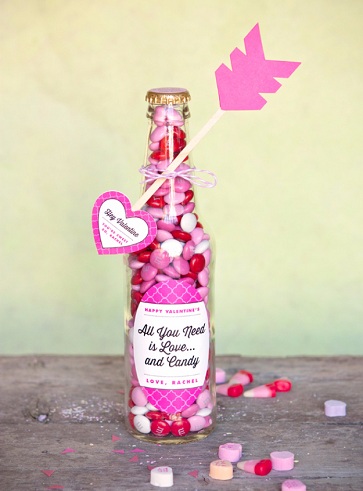 Candy Bottle Valentine's Gift