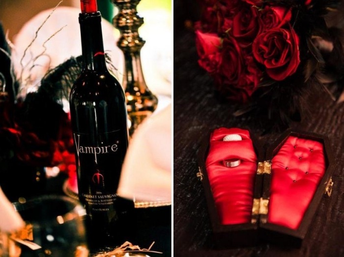 vampyr tema fest vinflaska etikett dekoration idéer