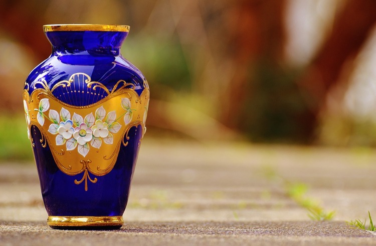 vaser -dekorera-art nouveau-antikt-glas-ornament-guld