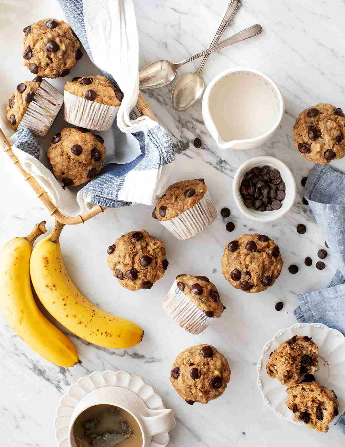 Veganska frukostrecept chokladbananmuffins vegan hälsosam mjölkalternativ