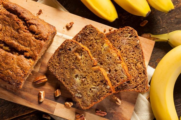 bananbröd vegan nötter brödskivor