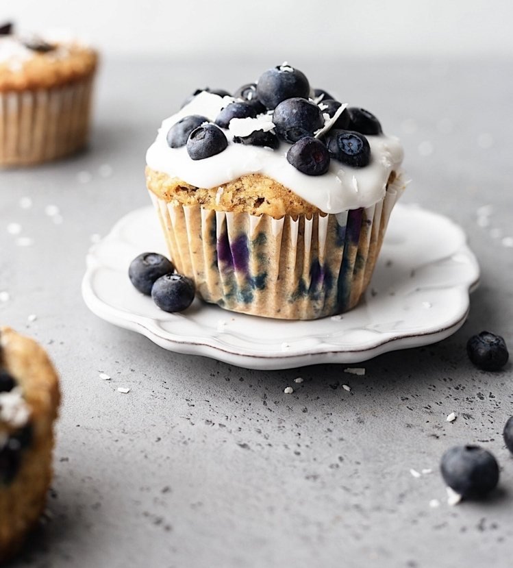 vegansk blåbärsmuffins växtbaserad kost hälsosam