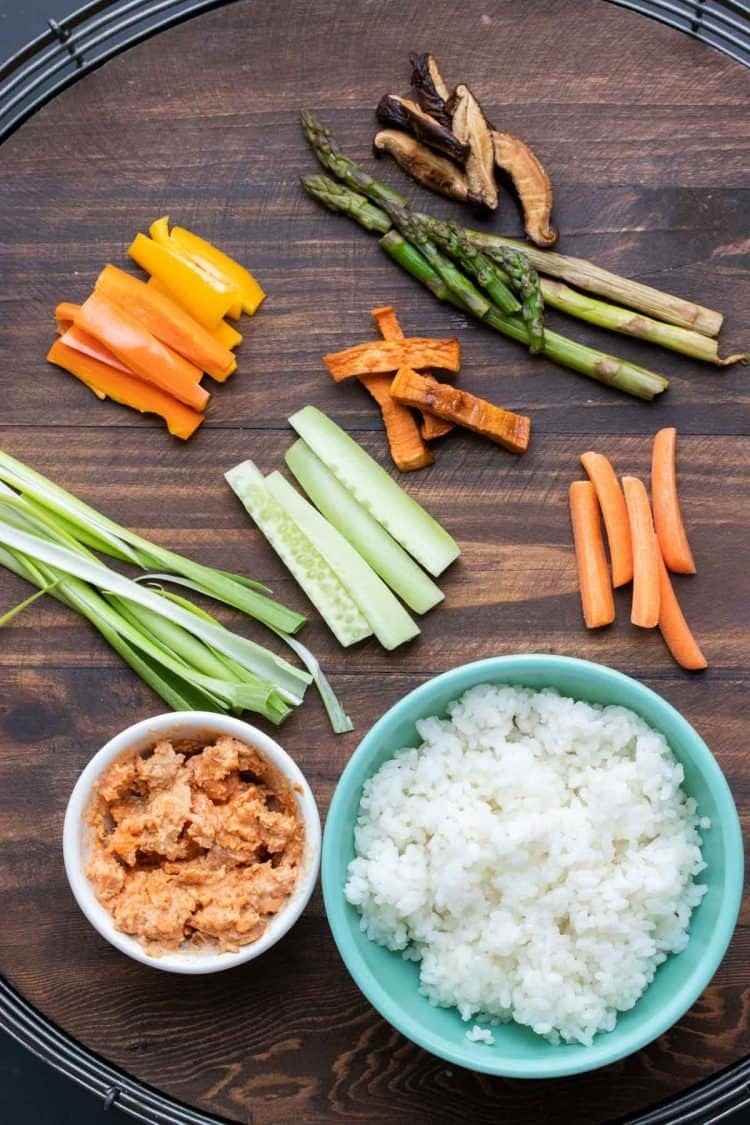 Sushi -fyllningsidéer vegan
