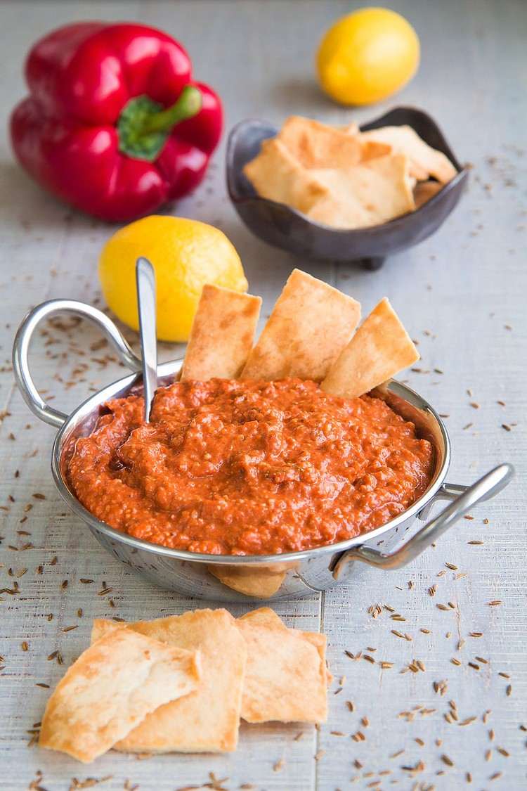 Muhammara Recept Rostad grönsak Doppa vegetariska grillrecept med feta