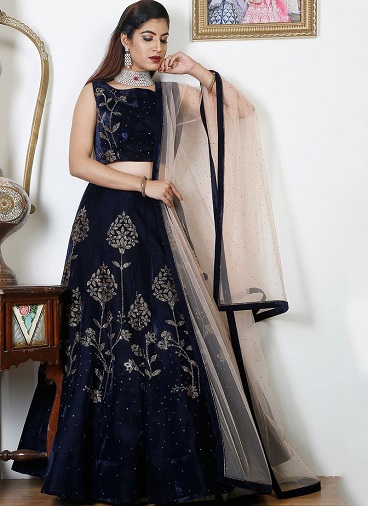 Partywear Velvet Lehengacholi
