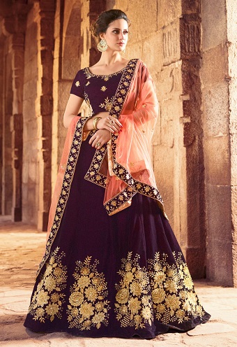 Μαύρο βελούδο Lehenga