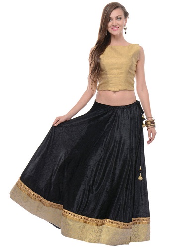 Plain Velvet Lehenga