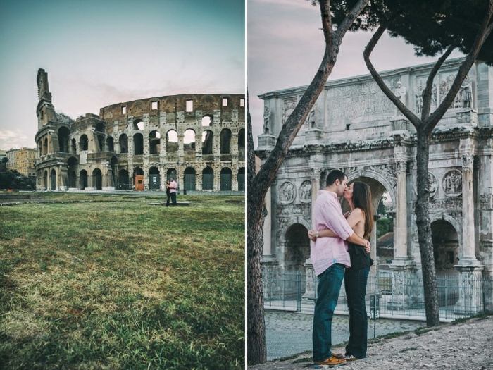 förlovningsfest rom semester coliseum idé fotokyss