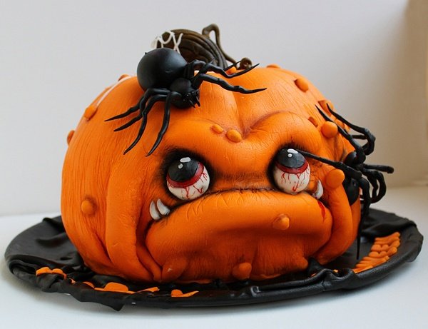 halloween tårta monster konst spinning deg