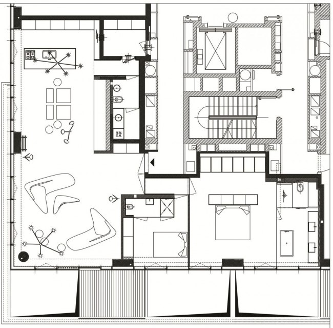 R1T lägenhet paritzki liani L-formig planlösning