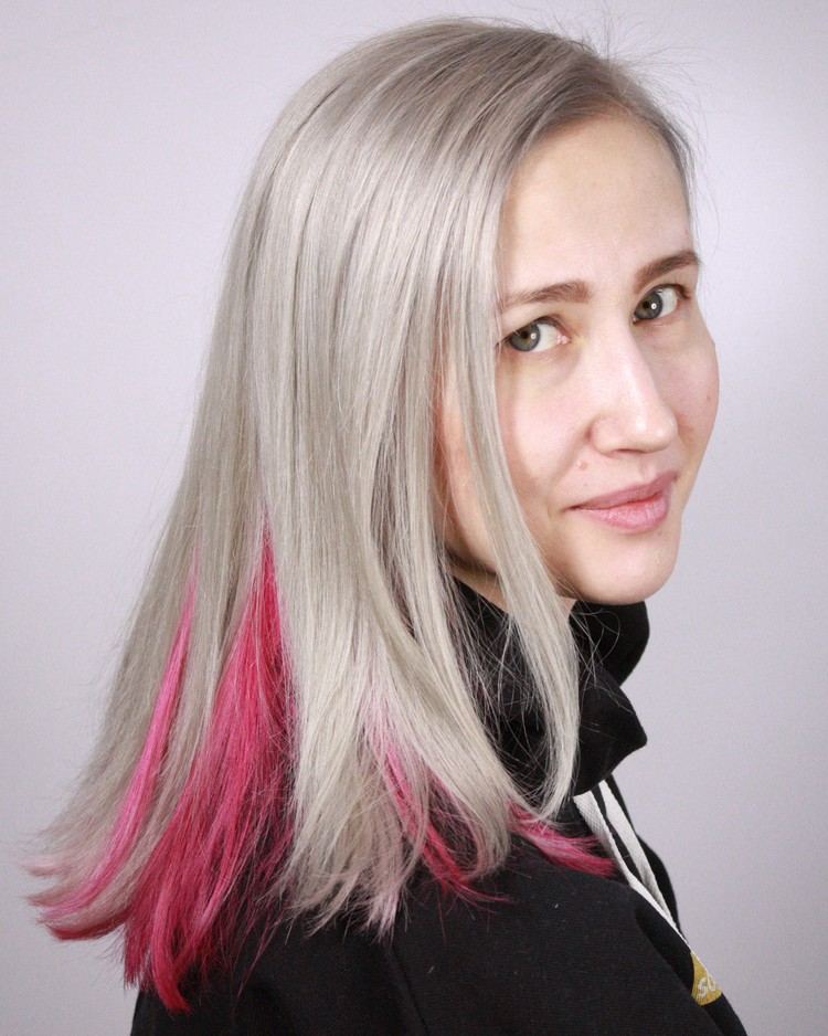 dold mångfärgad hårfärgskombination blond rosa