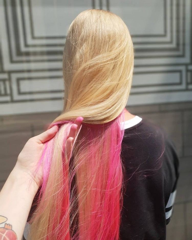 färgat hår dolda färg blond rosa
