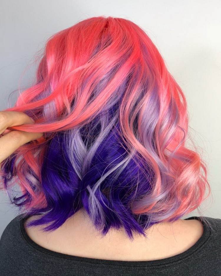 färgglada håridéer färgkombinationer underlight