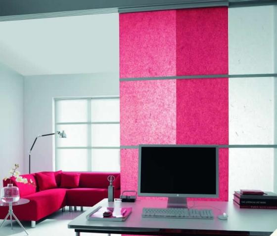 Blinds-Roller Blind Banner-Pink Partition Room Divider