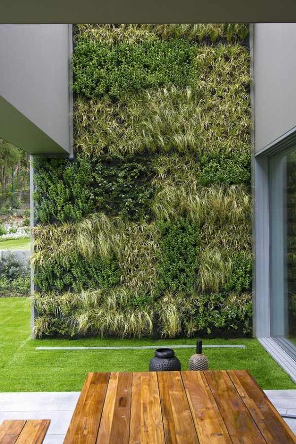 vertikala trädgårdar yttervägg buskar konsistens estetiska