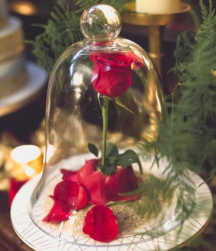 rosglas klockans förtrollare bevarade julbordspynt