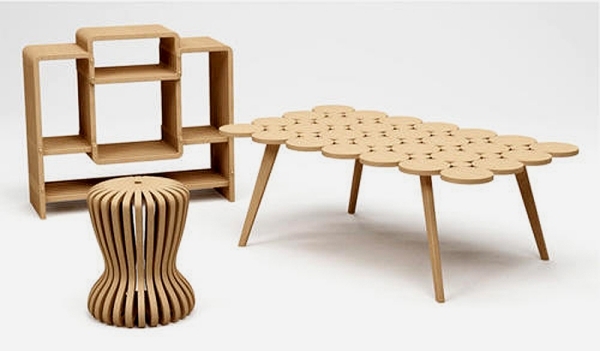 designmöbler-med konstruktion gjord av bambu trä modernt