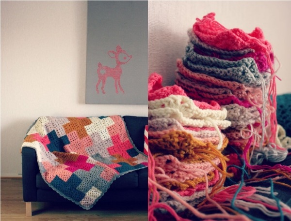 Lägenhet textilier hantverk med ull naturliga produkter för hem idéer