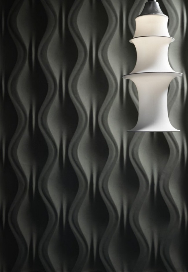 Reliefpaneler väggdesignmönster lekfull Onda 3dsurface-grå