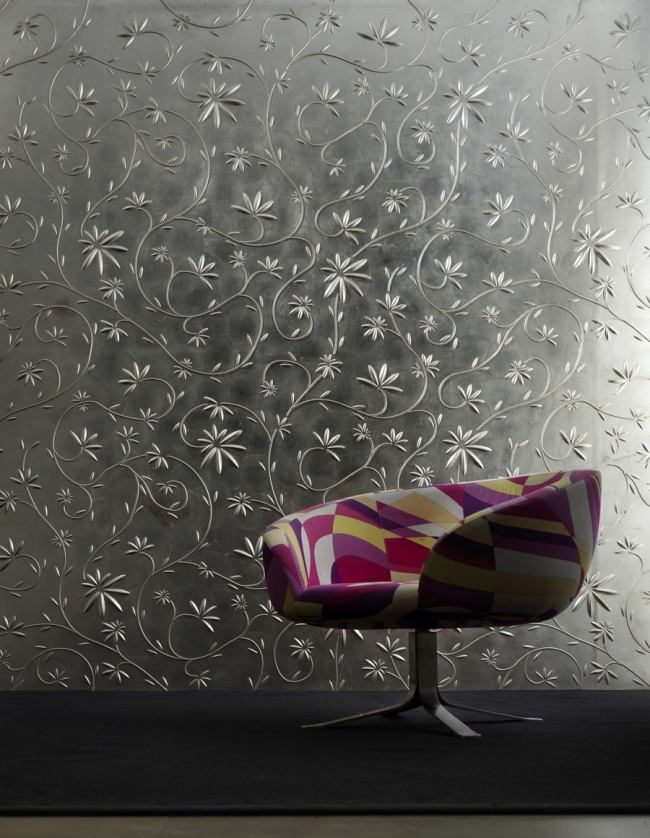 Blommönster panelväggdesign blomstrar Trädgård 3d