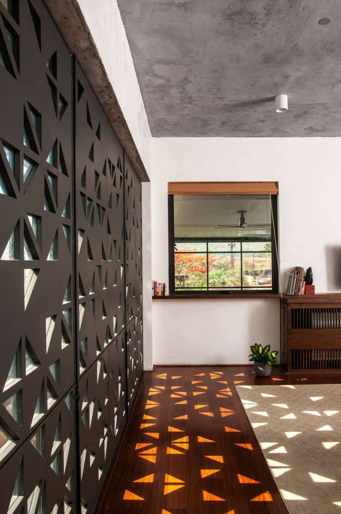 villa design paneler sovrum ljus effekt fönster