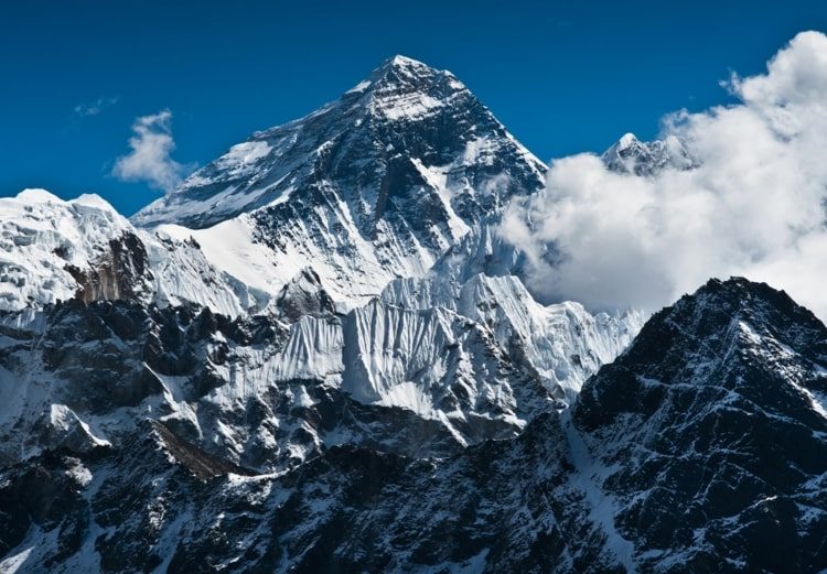 Virtuell resa till Mount Everest, det högsta berget i världen