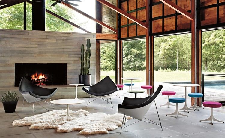 Vitra-stolar-design-klassiker-kokosnöt-stol-nelson-svart-läder