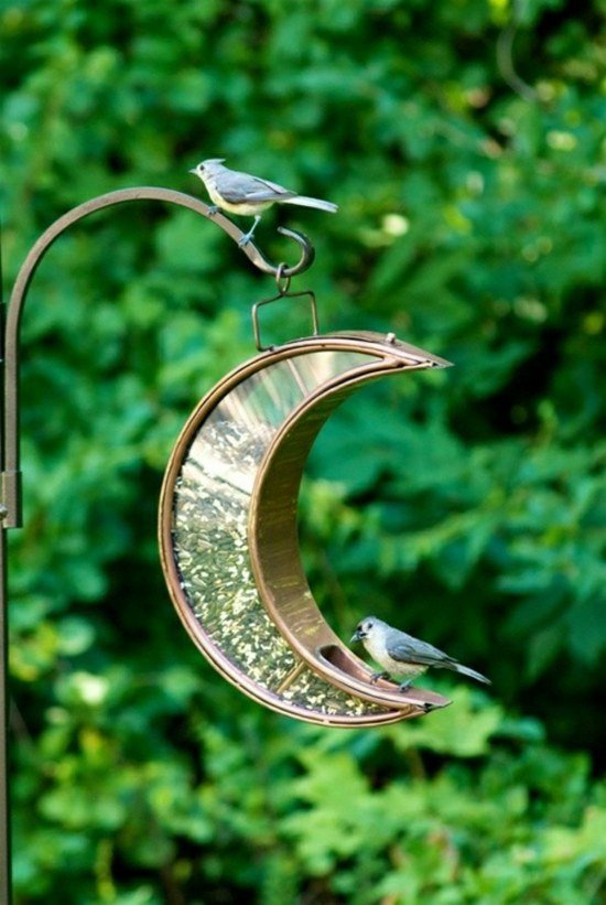 Gammal lykta fågelmatare skyddar naturen