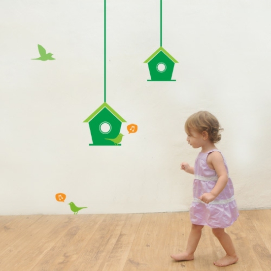 Birdhouse väggdekal baby rum design