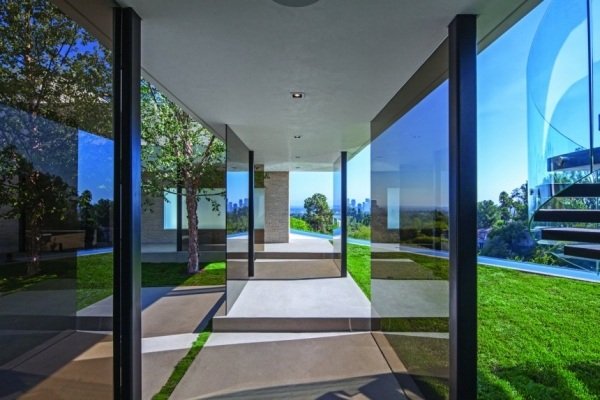 interiör arkitektur glas fasad korridoren imponerande