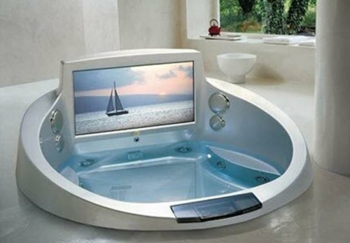 modern jacuzzi -design med tv