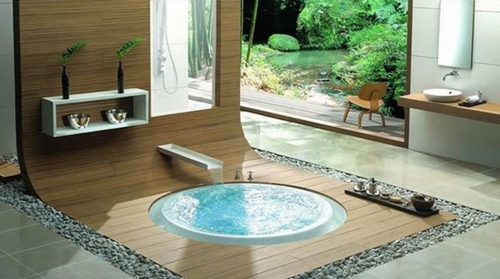 modern jacuzzi med trädesign