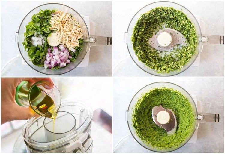 Gör korianderpesto själv i matberedaren steg för steg