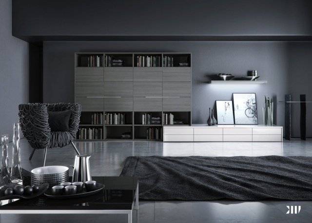 modernt-vardagsrum-mörk-grå-svart-matta-fåtölj