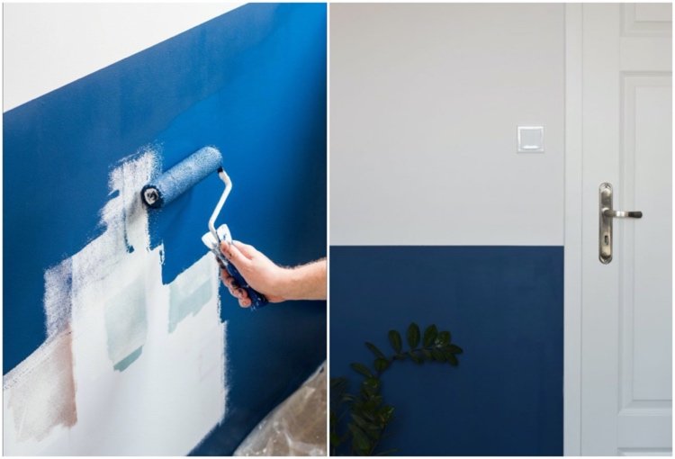 måla vägg i två färger horisontella instruktioner