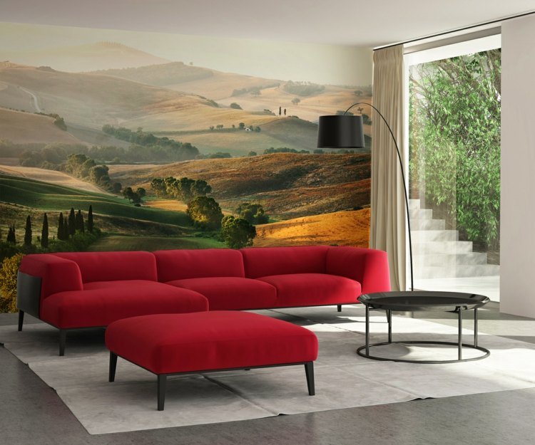 vägg-fototapet-landskap-fält-Toscana-vardagsrum-accentvägg