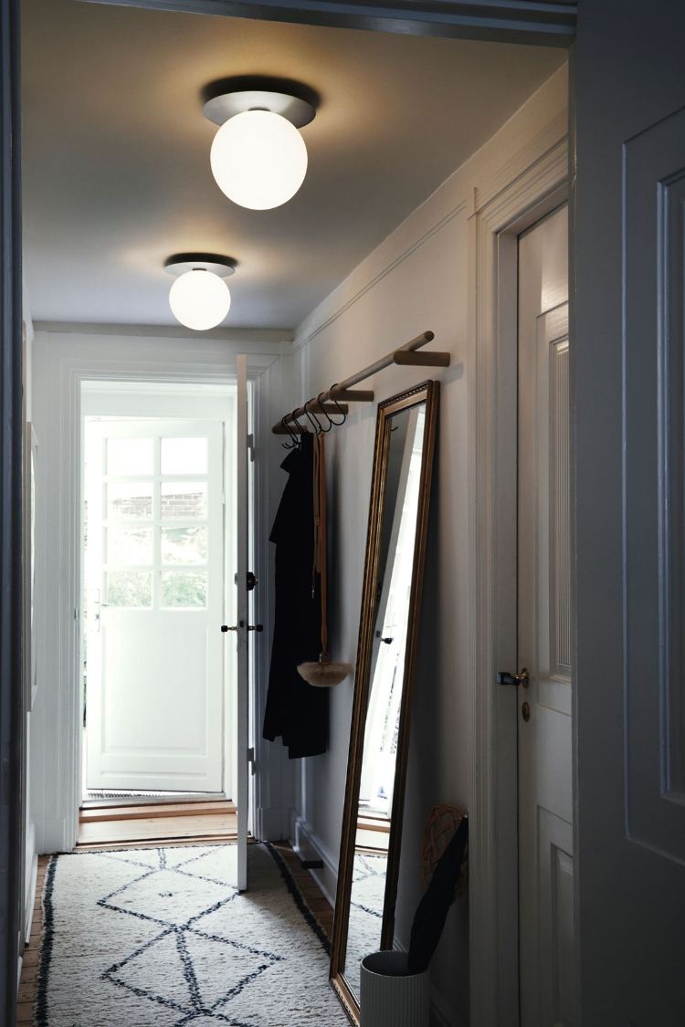 taklampor rund glas hall design