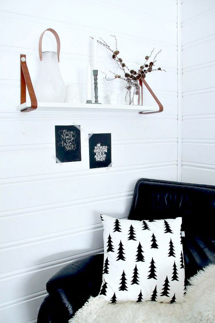 väggdekoration-trä-gör-det-själv-hyllor-skandinavisk-minimalistisk-vit